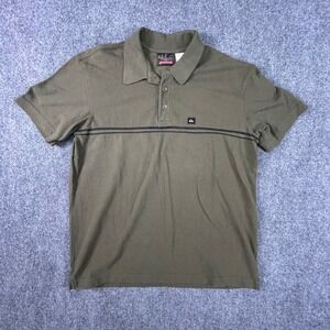 Quiksilver Mens Short Sleeve Polo Shirt Olive Green Stripe Y12PU652 Small